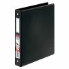 Binders Cardinal EasyOpen Locking 1" Round Ring Binder, With Label Holder, Non-View, Black, 3-Ring