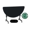 Training Room Tables Correll 24"W X 48"L, Half-Round Adjustable Training Table Black Granite (FT2448HR)