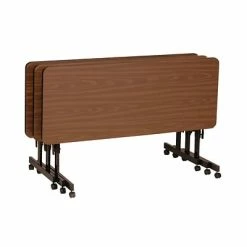 Training Tables Correll 24"W X 60"L Melamine Top Adjustable Training Table Walnut (FT2460MA-01) -Deals Locks Store sp12640420 s7