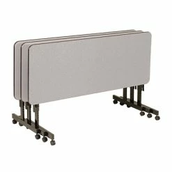 Training Tables Correll 24"W X 48"L Adjustable Training Table Gray Granite (FT2448MA-15) -Deals Locks Store sp12640431 s7 1