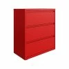 File Cabinets Hirsh HL10000 Series 3-Drawer Lateral File Cabinet, Locking, Letter/Legal, Lava Red, 36" (24252)