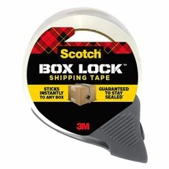 Tape Dispenser W Tape Scotch® Box Lock™ Shipping Packing Tape With Refillable Dispenser, 1.88 In X 54.6 Yds., Clear (3950-RD)