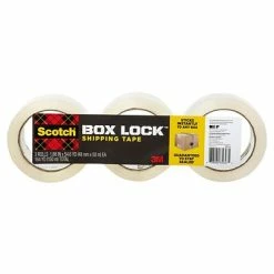 Hot Melt Tapes Scotch® Box Lock™ Shipping Packing Tape, Clear, 1.88 In X 54.6 Yd, 3 Rolls/Pack (3950-3)