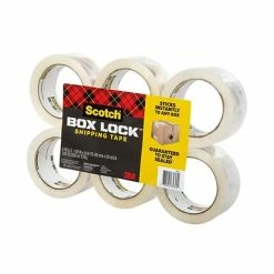 Hot Melt Tapes Scotch® Box Lock™ Shipping Packing Tape, Clear, 1.88 In X 54.6 Yd, 6 Rolls/Pack (3950-6) -Deals Locks Store sp133530566 s7