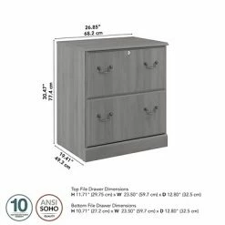 Lateral Files Bush Furniture Saratoga 2-Drawer Lateral File Cabinet, Locking, Modern Gray (EX45854-03) -Deals Locks Store sp163411967 s7