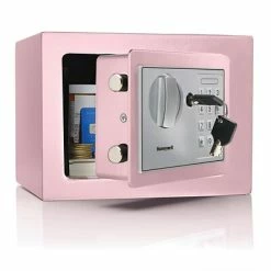 Safes & Secure Storage Honeywell Steel Box Safe With Keypad Lock, Pink, 0.15 Cu. Ft. (5605P)