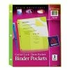 Binder Accessories Avery Corner Lock Three Pocket Binder Pocket, 11-1/4" X 9-1/4", Assorted Color, 3/Pk