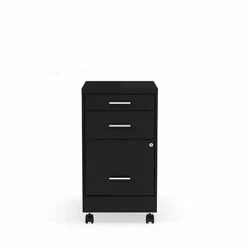 Staples Vertical File Cabinets Quill Brand® 3-Drawer Vertical File Cabinet, Locking, Letter, Black, 19"D (52156)