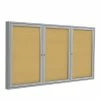 Bulletin Boards & Signs Ghent 4' H X 6' W Enclosed Natural Cork Bulletin Board With Satin Frame, 3 Door (PA34872K)