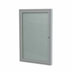 Bulletin Boards & Signs Ghent 24" H X 18" W Enclosed Vinyl Bulletin Board With Satin Frame, 1 Door (PA12418VX-193)