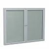 Bulletin Boards & Signs Ghent 3' H X 5' W Enclosed Vinyl Bulletin Board With Satin Frame, 2 Door, Silver (PA23660VX-193)