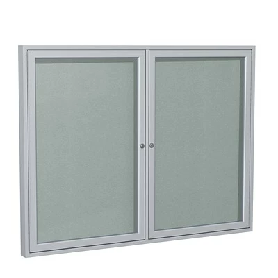 Bulletin Boards & Signs Ghent 3' H X 5' W Enclosed Vinyl Bulletin Board With Satin Frame, 2 Door, Silver (PA23660VX-193) 1 Bulletin Boards & Signs Ghent 3' H X 5' W Enclosed Vinyl Bulletin Board With Satin Frame, 2 Door, Silver (PA23660VX-193)