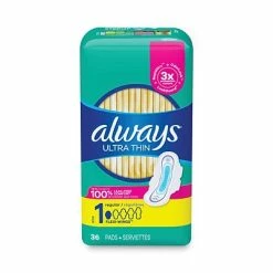 Tampons Always® Ultra Thin Pads With Wings, Regular, 36/Pack