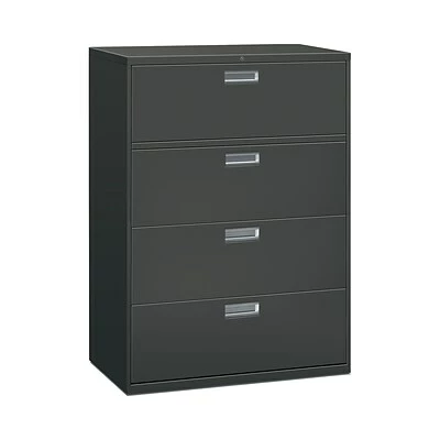 Lateral Files HON Brigade 600 Series 4-Drawer Lateral File Cabinet, Locking, Charcoal, Letter/Legal, 42"W (H694LS) 1 Lateral Files HON Brigade 600 Series 4-Drawer Lateral File Cabinet, Locking, Charcoal, Letter/Legal, 42"W (H694LS)