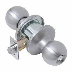 Tell Manufacturing Security System Accessories Tell Light Duty Commercial Storeroom Knob Lockset, Stainless Steel Finish 32D (CL101705)