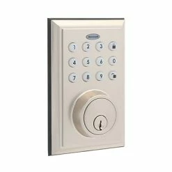 Security System Accessories Honeywell 8812309S Smart Door Locks Digital Deadbolt Bluetooth Door Lock, Satin Nickel