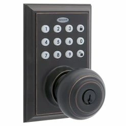 Security System Accessories Honeywell 8832401S Smart Door Locks Digital Door Knob Bluetooth Door Lock, Oil Rubbed Bronze