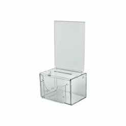 Suggestion Boxes And Pedestals Azar Locking Plastic Suggestion Box, Clear (206388)