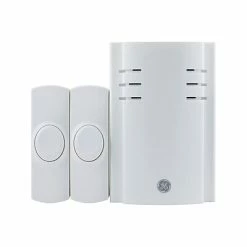 Door Accessories GE 19300 Wireless Door Chime With 8 Sounds, White (JAS19300)