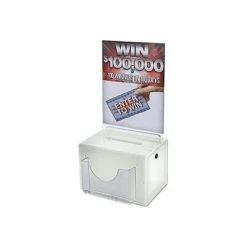 Suggestion Boxes And Pedestals Azar Locking Plastic Suggestion Box, White (206387)