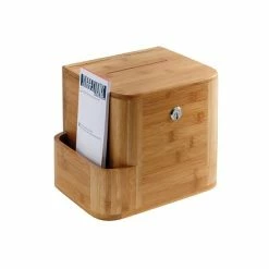 Suggestion Boxes And Pedestals Safco Bamboo Locking Wood Suggestion Box, Natural (4237NA)