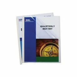 C-Line Slide Locking Report Covers, Letter, Clear With White Bar, 50/Box (32557)