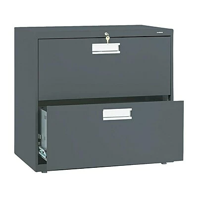 Lateral Files HON Brigade 600 Series 2-Drawer Lateral File Cabinet, Locking, Letter/Legal, Charcoal, 30"W (H672.L.S) 1 Lateral Files HON Brigade 600 Series 2-Drawer Lateral File Cabinet, Locking, Letter/Legal, Charcoal, 30"W (H672.L.S)