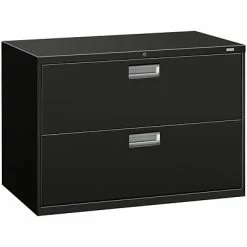 Lateral Files HON Brigade 600 Series 2-Drawer Lateral File Cabinet, Locking, Letter/Legal, Black, 42"W (H692.L.P)