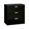 Lateral Files HON Brigade 600 Series 3-Drawer Lateral File Cabinet, Locking, Letter/Legal, Black, 42"W (H693.L.P)