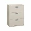 Lateral Files HON Brigade 600 Series 3-Drawer Lateral File Cabinet, Locking, Letter/Legal, Gray, 30"W (H673.L.Q)