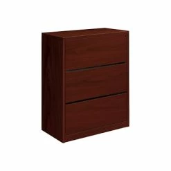 File Cabinets HON 10500 Series 3-Drawer Lateral File Cabinet, Locking, Letter/Legal, Mahogany, 36"W (H10517.NN)