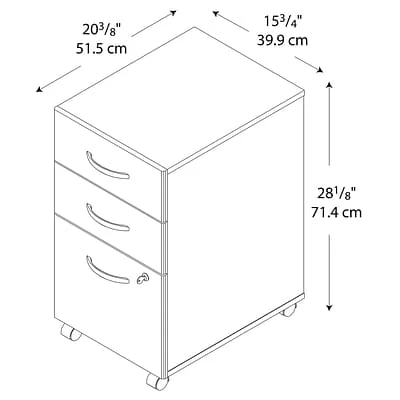 File Cabinets Bush Business Furniture Series C 3-Drawer Vertical File Cabinet, Locking, Letter/Legal, Hansen Cherry, 20.15" (WC24453) 5 File Cabinets Bush Business Furniture Series C 3-Drawer Vertical File Cabinet, Locking, Letter/Legal, Hansen Cherry, 20.15" (WC24453) - Image 5