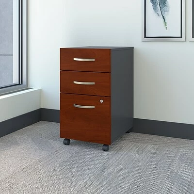 File Cabinets Bush Business Furniture Series C 3-Drawer Vertical File Cabinet, Locking, Letter/Legal, Hansen Cherry, 20.15" (WC24453) 2 File Cabinets Bush Business Furniture Series C 3-Drawer Vertical File Cabinet, Locking, Letter/Legal, Hansen Cherry, 20.15" (WC24453) - Image 2