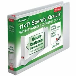 Binders Cardinal® Speedy XtraLife® 11x17" Non-Stick Locking Slant-D® Ring Binder, 1"