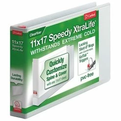 Binders Cardinal® Speedy XtraLife® 11x17" Non-Stick Locking Slant-D® Ring Binder, 2"