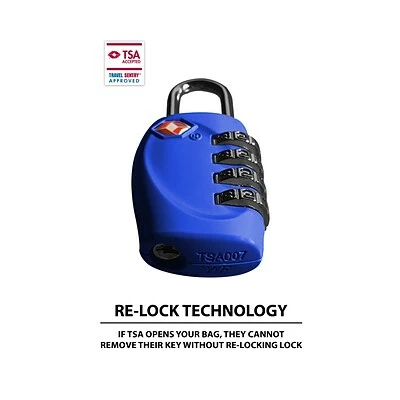 Go Green Power Luggage Locks Travergo 4 Digit Combination Lock, Blue (TR1140BL) 5 Go Green Power Luggage Locks Travergo 4 Digit Combination Lock, Blue (TR1140BL) - Image 5
