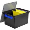File Storage Storex Letter/Legal Portable File Tote Storage Box With Locking Handle, Letter/Legal Size, Black (STX61543U01C)