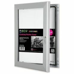 Picture Frames & Photo Albums Seco® Locking Indoor/Outdoor Poster Case Shatterproof, 18"x 24", Silver (LCASE1824)