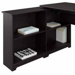 Sit & Stand Desks Bush Furniture Cabot 36"-42"H 3 Position Sit To Stand Corner Bookshelf Desk, Espresso Oak (WC31816-03) -Deals Locks Store sp85006003 s7