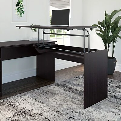 Sit & Stand Desks Bush Furniture Cabot 36"-42"H 3 Position Sit To Stand Desk Return, Espresso Oak (WC31845-03) 2 Sit & Stand Desks Bush Furniture Cabot 36"-42"H 3 Position Sit To Stand Desk Return, Espresso Oak (WC31845-03) - Image 2