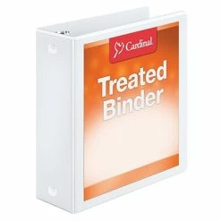 Binders Cardinal Treated ClearVue 3" 3-Ring Locking View Binder, White (32230)